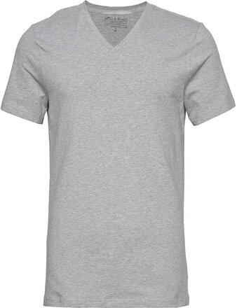 V-Neck T-Shirt T-shirts Short-sleeved Grå Bread & Boxers*Betinget Tilbud