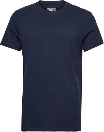 Crew-Neck Cotton T-shirts Short-sleeved Marineblå Bread & Boxers*Betinget Tilbud