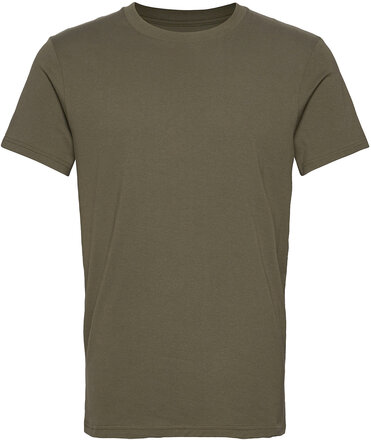 Crew-Neck Cotton T-shirts Short-sleeved Kakigrønn Bread & Boxers*Betinget Tilbud