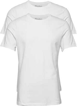 2-Pack Crew Neck T-shirts Short-sleeved Hvit Bread & Boxers*Betinget Tilbud