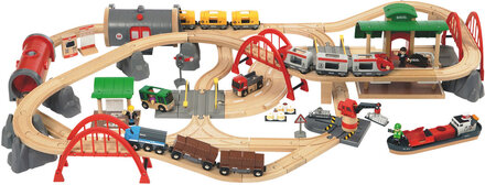 Brio®World Togbane Luksussett I Boks, 87 Deler Toys Toy Cars & Vehicles Toy Vehicles Trains Multi/mønstret BRIO*Betinget Tilbud