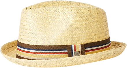 Castor Fedora Accessories Headwear Straw Hats Beige Brixton*Betinget Tilbud