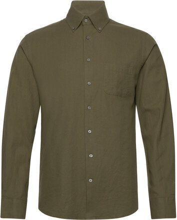 Bs Floyd Casual Slim Fit Shirt Skjorte Uformell Kakigrønn Bruun & Stengade*Betinget Tilbud