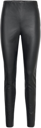 Veganibbchrista Leggins Bottoms Trousers Leather Leggings-Bukser Black Bruuns Bazaar