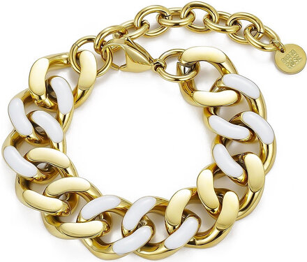 Riviera Reversible Bracelet White/Gold Accessories Jewellery Bracelets Chain Bracelets Gull Bud To Rose*Betinget Tilbud