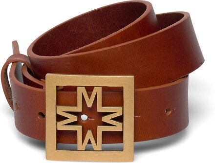 Iconic Thin Leather Belt Bälte Brown Malina