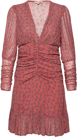 Georgette V-Neck Dress Kort Kjole Multi/mønstret By Ti Mo*Betinget Tilbud