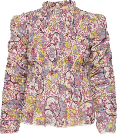 Everyday Top Bluse Langermet Multi/mønstret By Ti Mo*Betinget Tilbud