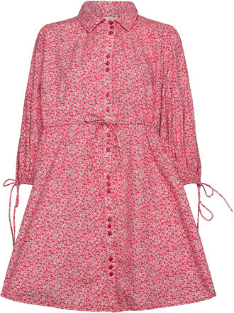 Poplin Mini Dress Dresses Shirt Dresses Rød By Ti Mo*Betinget Tilbud