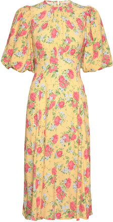 Spring Puffed Dress Dresses Summer Dresses Gul By Ti Mo*Betinget Tilbud