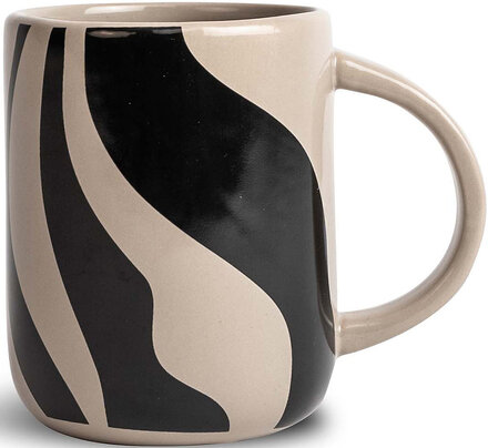 Mug Liz Zebra Beige/Black Home Tableware Cups & Mugs Coffee Cups Multi/patterned Byon