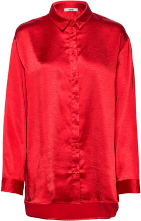 Satina Utillas Shirt Langermet Skjorte Rød Bzr*Betinget Tilbud