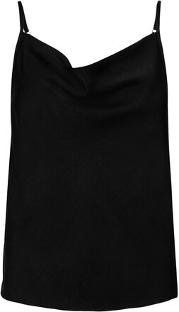 Satinasbzlumen Top Tops Blouses Sleeveless Black Bzr