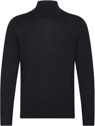 Merino Mock Neck Sweater Tops Knitwear Turtlenecks Black Calvin Klein