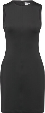 Technical Knit Mini Tank Dress Dresses Cocktail Dresses Svart Calvin Klein*Betinget Tilbud