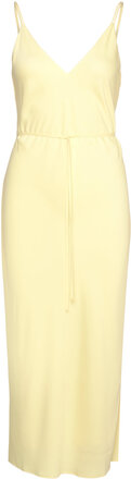 Recycled Cdc Midi Slip Dress Knälång Klänning Yellow Calvin Klein