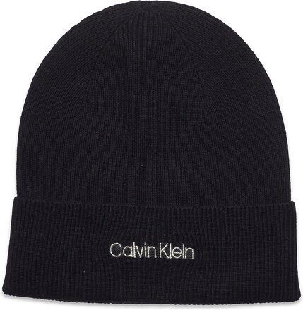 Essential Knit Beanie Accessories Headwear Beanies Svart Calvin Klein*Betinget Tilbud