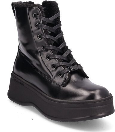 Pitched Combat Boot Wl Shoes Boots Ankle Boots Laced Boots Black Calvin Klein