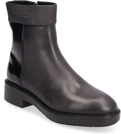 Rubber Sole Ankle Boot Lg Wl Shoes Boots Ankle Boots Ankle Boots Flat Heel Black Calvin Klein