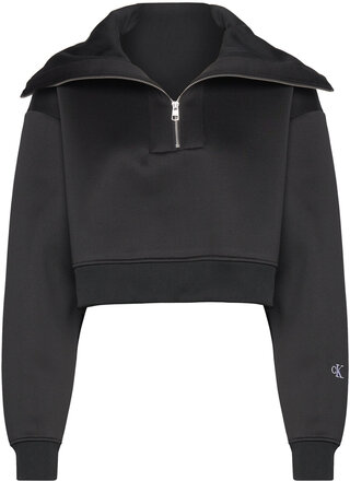 Spacer Half Zip Sweatshirt Tops Sweatshirts & Hoodies Sweatshirts Black Calvin Klein Jeans