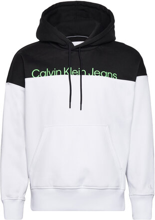 Institutional Colorblock Hoodie Hettegenser Genser Hvit Calvin Klein Jeans*Betinget Tilbud