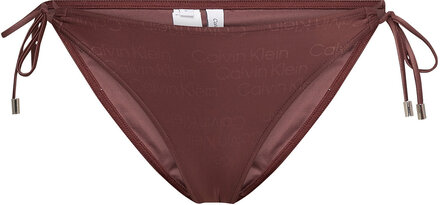 String Side Tie Swimwear Bikinis Bikini Bottoms Side-tie Bikinis Brun Calvin Klein*Betinget Tilbud