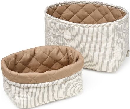 Quilted Storage Basket, Set Of Two Home Kids Decor Storage Storage Baskets Cream Cam Cam Copenhagen