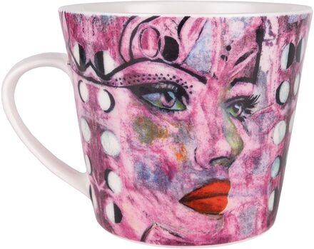 Moonlight Queen Pink With Ear Home Tableware Cups & Mugs Coffee Cups Pink Carolina Gynning