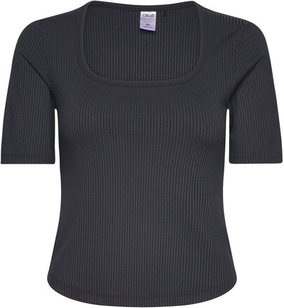 Scoop Rib Tee Sport T-shirts & Tops Short-sleeved Black Casall