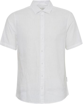 Cfaksel Ss Linen Mix Shirt Tops Shirts Short-sleeved White Casual Friday