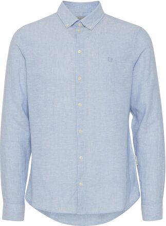 Cfanton 0053 Bd Ls Linen Mix Shirt Tops Shirts Casual Blue Casual Friday