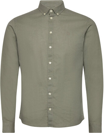 Cfanton 0053 Bd Ls Linen Mix Shirt Tops Shirts Casual Green Casual Friday