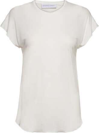 Tencel Tee-Shirt T-shirts & Tops Short-sleeved Hvit Cathrine Hammel*Betinget Tilbud