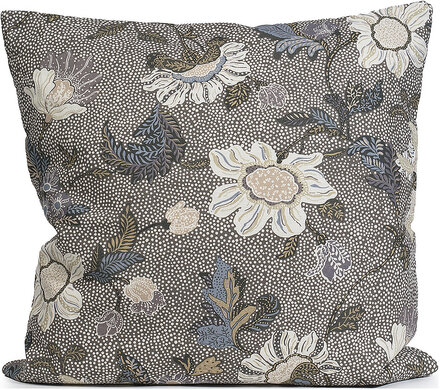 Flower Linen C/C 50X50Cm Home Textiles Cushions & Blankets Cushion Covers Grå Ceannis*Betinget Tilbud