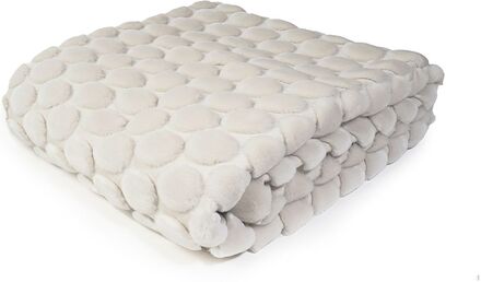 Egg Throw 130X170Cm White Home Textiles Cushions & Blankets Blankets & Throws White Ceannis