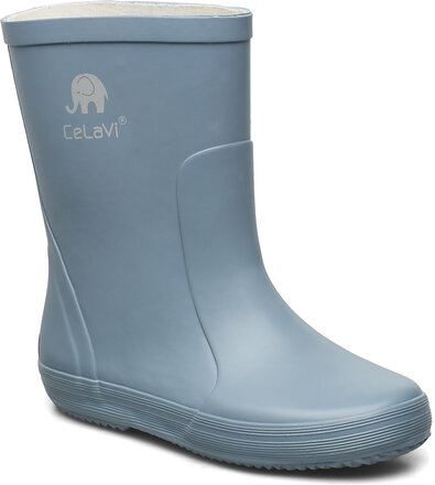 Basic Wellies -Solid Shoes Rubberboots High Rubberboots Unlined Rubberboots Blå CeLaVi*Betinget Tilbud