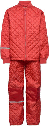 Basic Thermal Set -Solid Outerwear Thermo Outerwear Thermo Sets Red CeLaVi