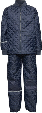 Basic Thermal Set -Solid Outerwear Thermo Outerwear Thermo Sets Blå CeLaVi*Betinget Tilbud
