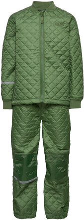 Basic Thermal Set -Solid Outerwear Thermo Outerwear Thermo Sets Grønn CeLaVi*Betinget Tilbud