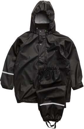 Basic Rainsuit, Pu Outerwear Rainwear Rainwear Sets Black CeLaVi