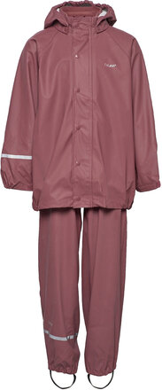 Basic Rainwear Set -Solid Pu Outerwear Rainwear Rainwear Sets Brown CeLaVi