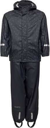 Rainwear Set Aop -Recycle Pu Outerwear Rainwear Rainwear Sets Blue CeLaVi