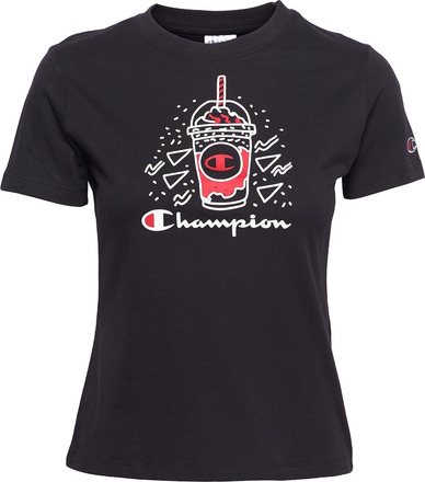 Crewneck Croptop T-shirts & Tops Short-sleeved Svart Champion*Betinget Tilbud