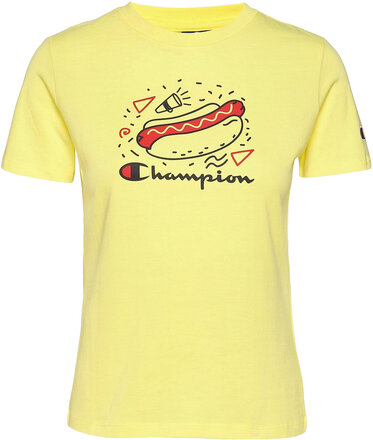 Crewneck Croptop T-shirts & Tops Short-sleeved Gul Champion*Betinget Tilbud