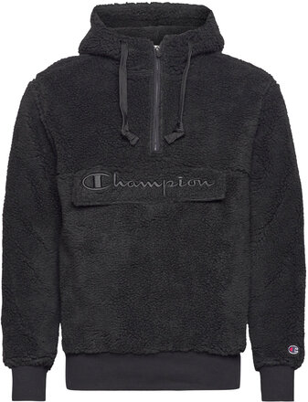Hooded Half Zip Top Sport Sweatshirts & Hoodies Hoodies Black Champion