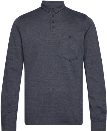 Andy Xo Stretch Polo Ls Tops Polos Long-sleeved Navy Clean Cut Copenhagen