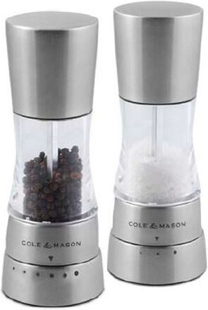 Derwent Mini Salt & Pepper Set Home Kitchen Kitchen Tools Grinders Salt & Pepper Shakers Silver Cole & Mason