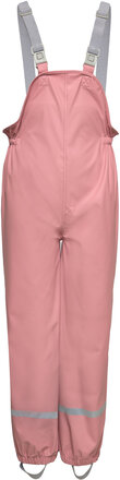 Pants Pu - W. Suspender Outerwear Rainwear Bottoms Pink Color Kids