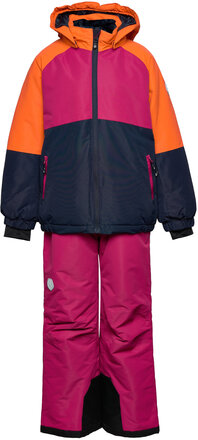 Ski Set - Colorblock Outerwear Coveralls Snow/ski Coveralls & Sets Multi/mønstret Color Kids*Betinget Tilbud
