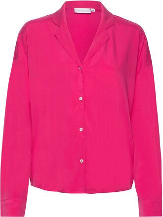 Shirt In Cupro Tops Shirts Long-sleeved Pink Coster Copenhagen